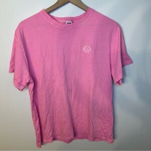 PINK Victoria’s Secret Embroidered Seashell Cotton Campus Tee, Size Medium